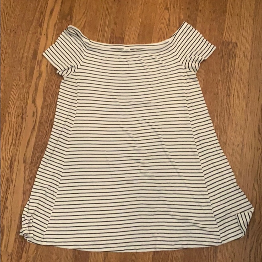 Striped off the shoulder dress